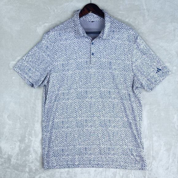 Adidas Fairway Polo Shirt Fig Golf Mens XXL Abstract Print IU4399 Athleisure - Picture 1 of 10